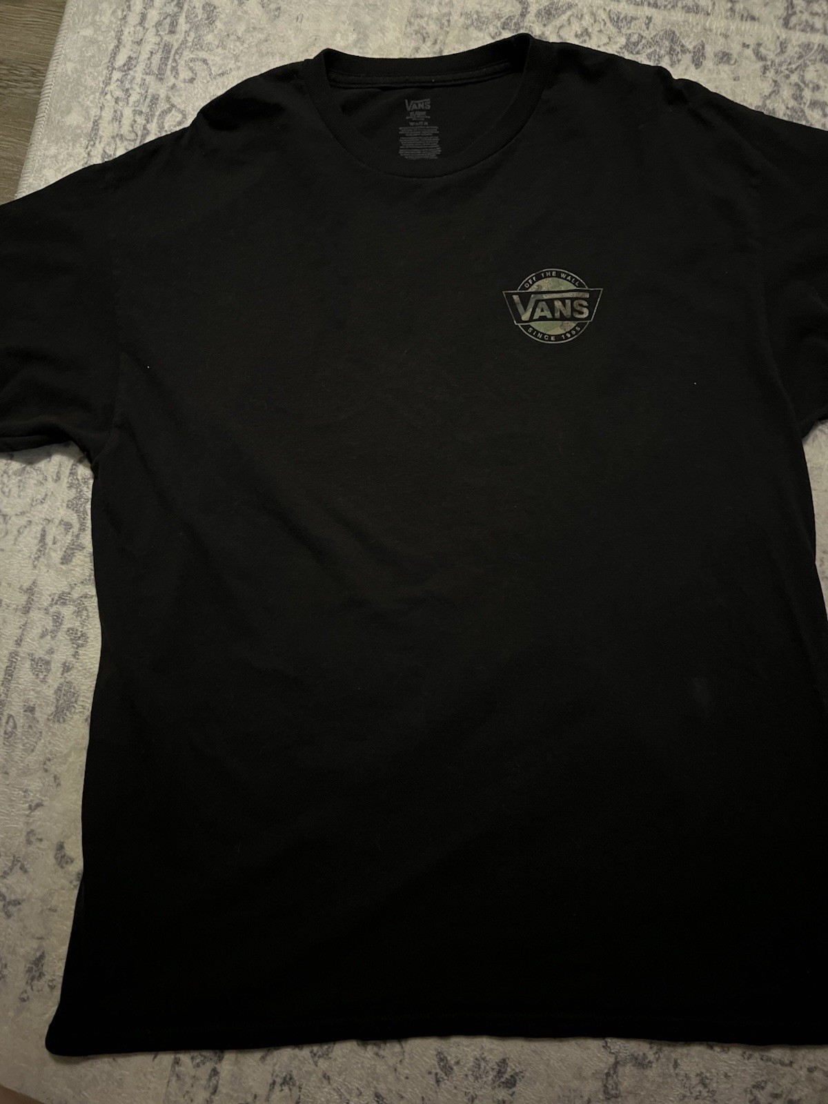 VANS Men’s L Black Graphic Print Logo Crew Neck Short Sleeve T-Shirt