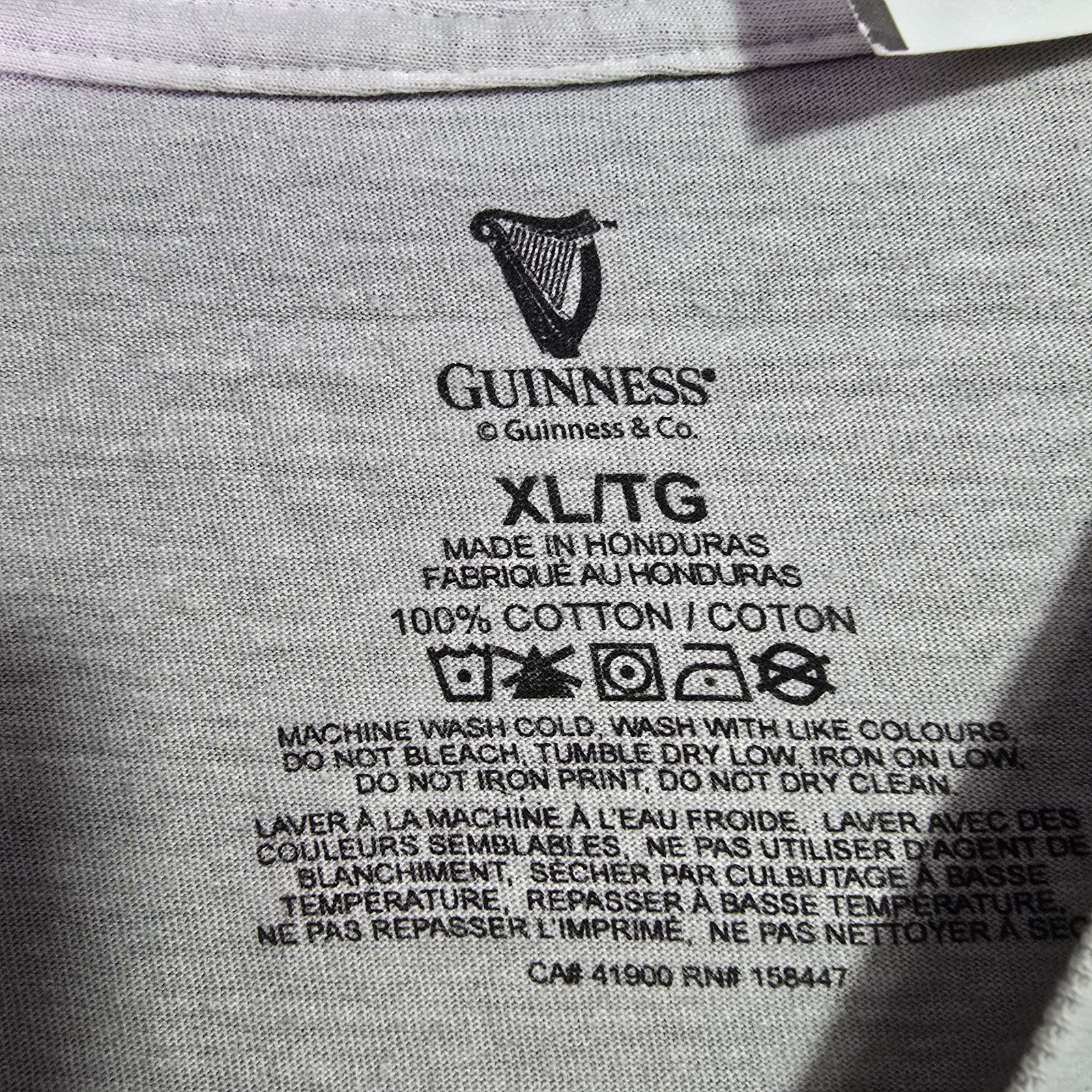 GUINNESS IRISH BEER SHIRT MENS XL Gray IRELAND Distressed Crab Brew CASUAL NWT gallery