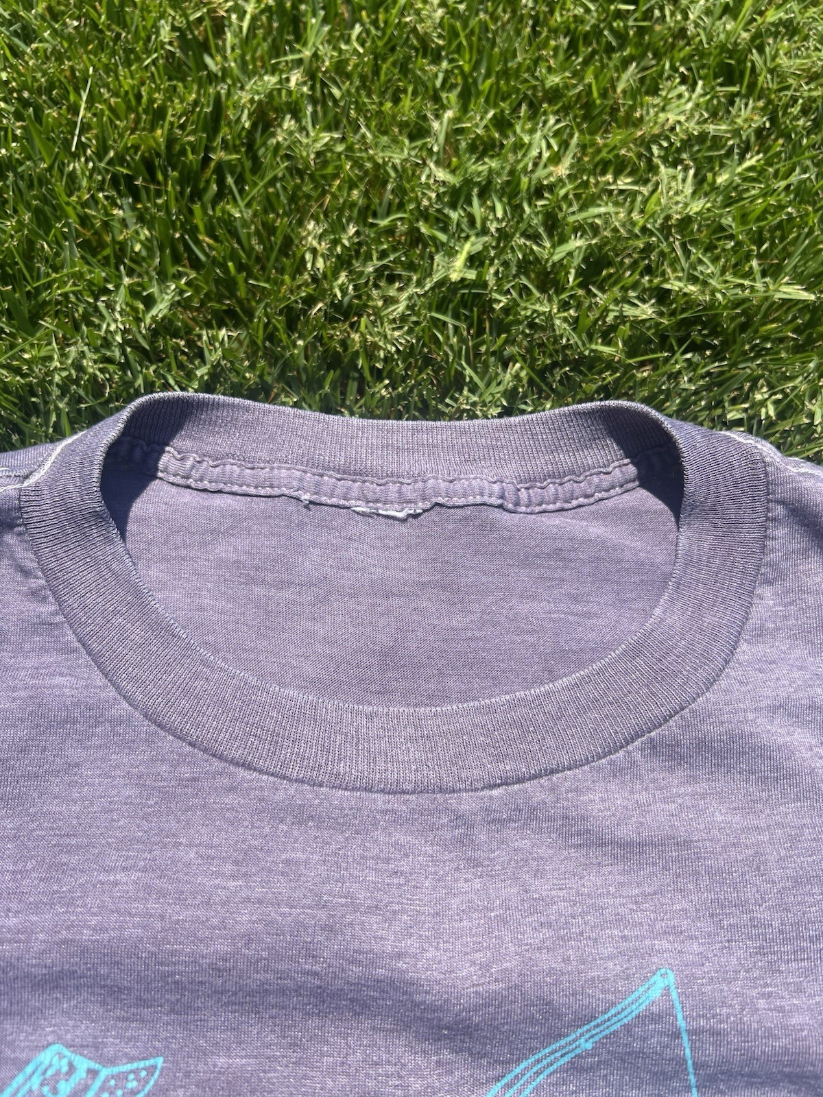 Vintage Fishing Shirt Mens Large Fishermen are proud of their rods Dyed Grey SS gallery