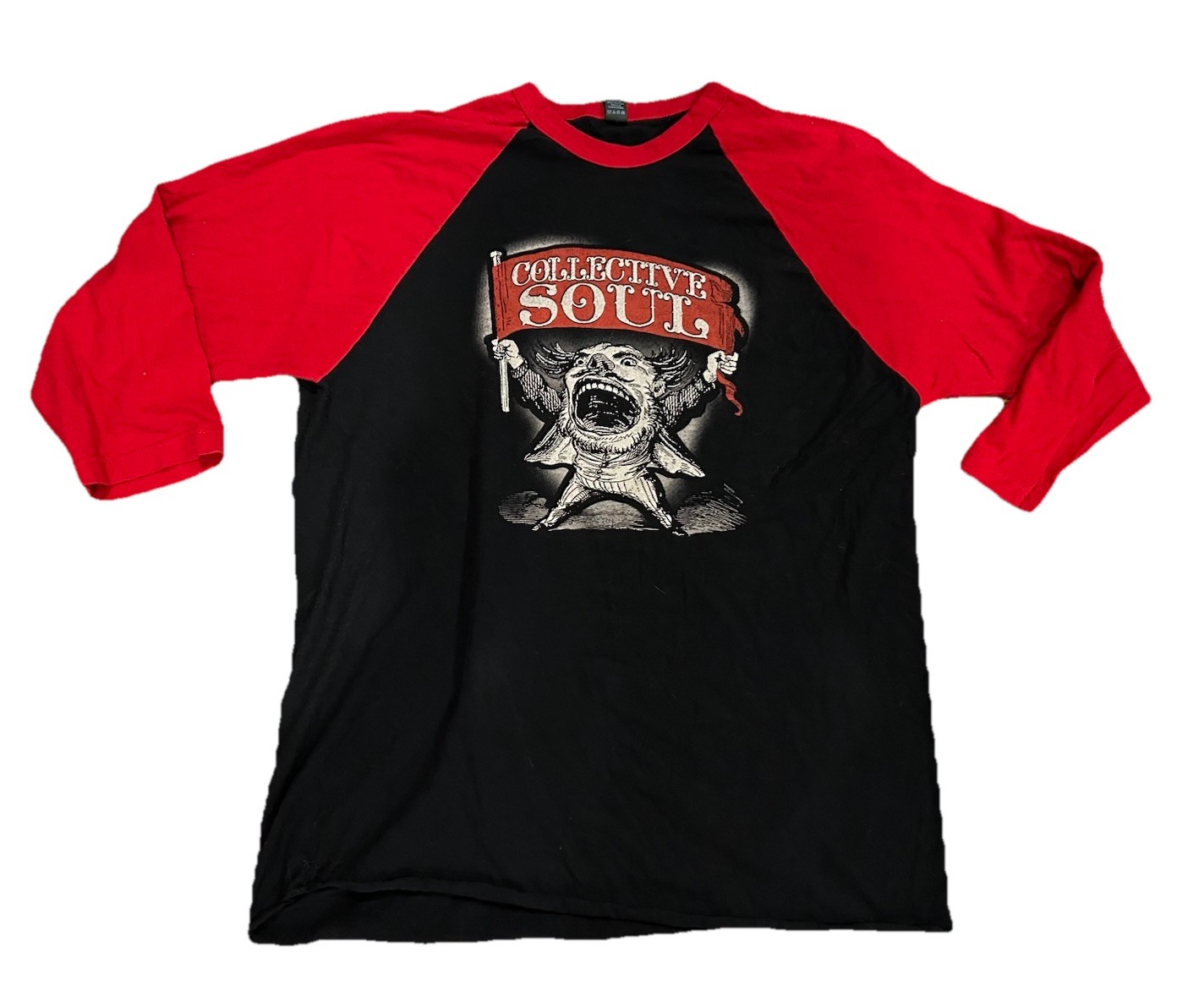 Collective Soul Band Shirt Mens L Tultex Raglan Baseball Tee Tour Discography gallery