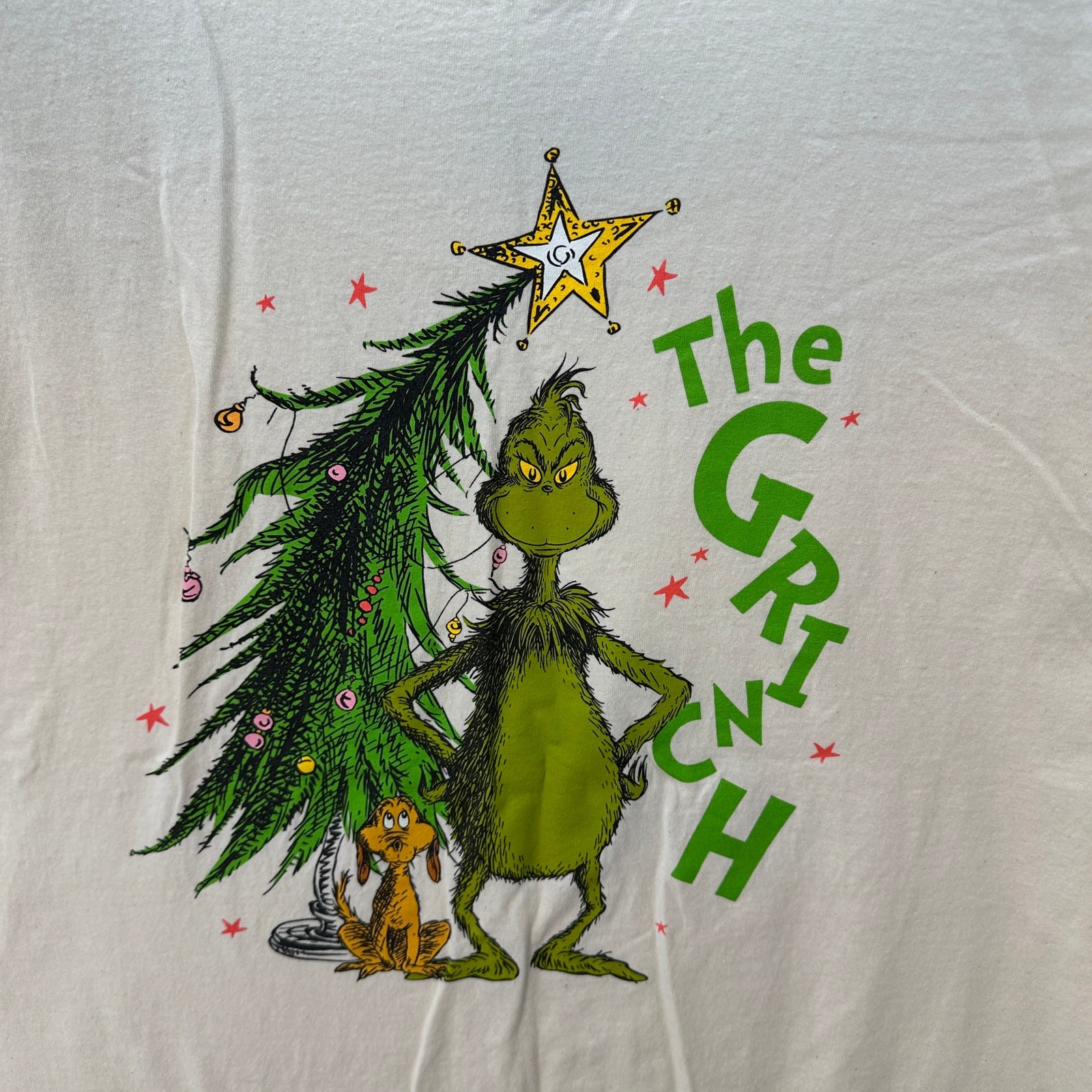 THE GRINCH T Shirt XL by Hybrid Apparel White Chirstmas Graphic gallery