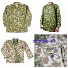WWII US Army Solider USMC Pacific Camo Jacket Cotton Reversible Coat Casual Tops