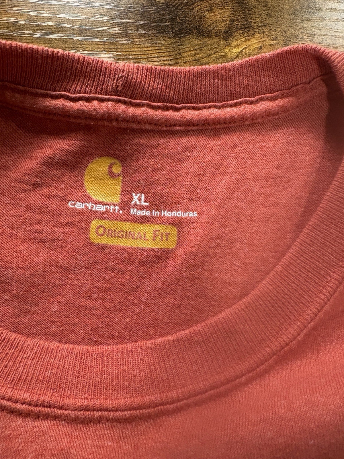 Carhartt Men’s Sz XL Burnt Orange Spell Out Long Sleeve T-Shirt Original Fit gallery
