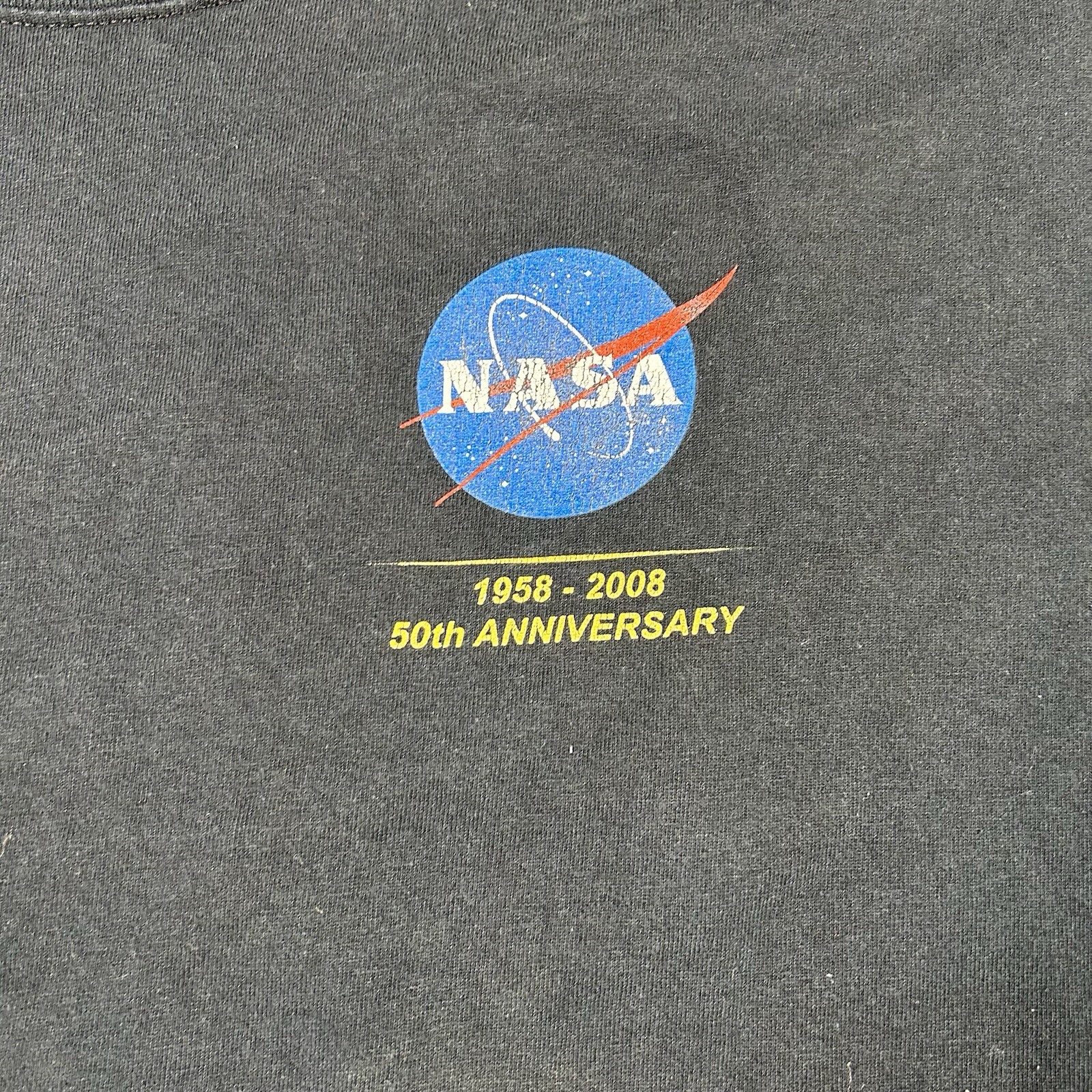 NASA Shirt Gildan Mens Large Black 50th Anniversary Graphic 1958-2008 gallery