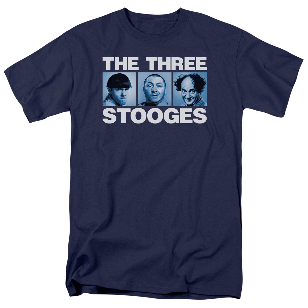 Three Stooges T-Shirt Headshots Navy Tee gallery
