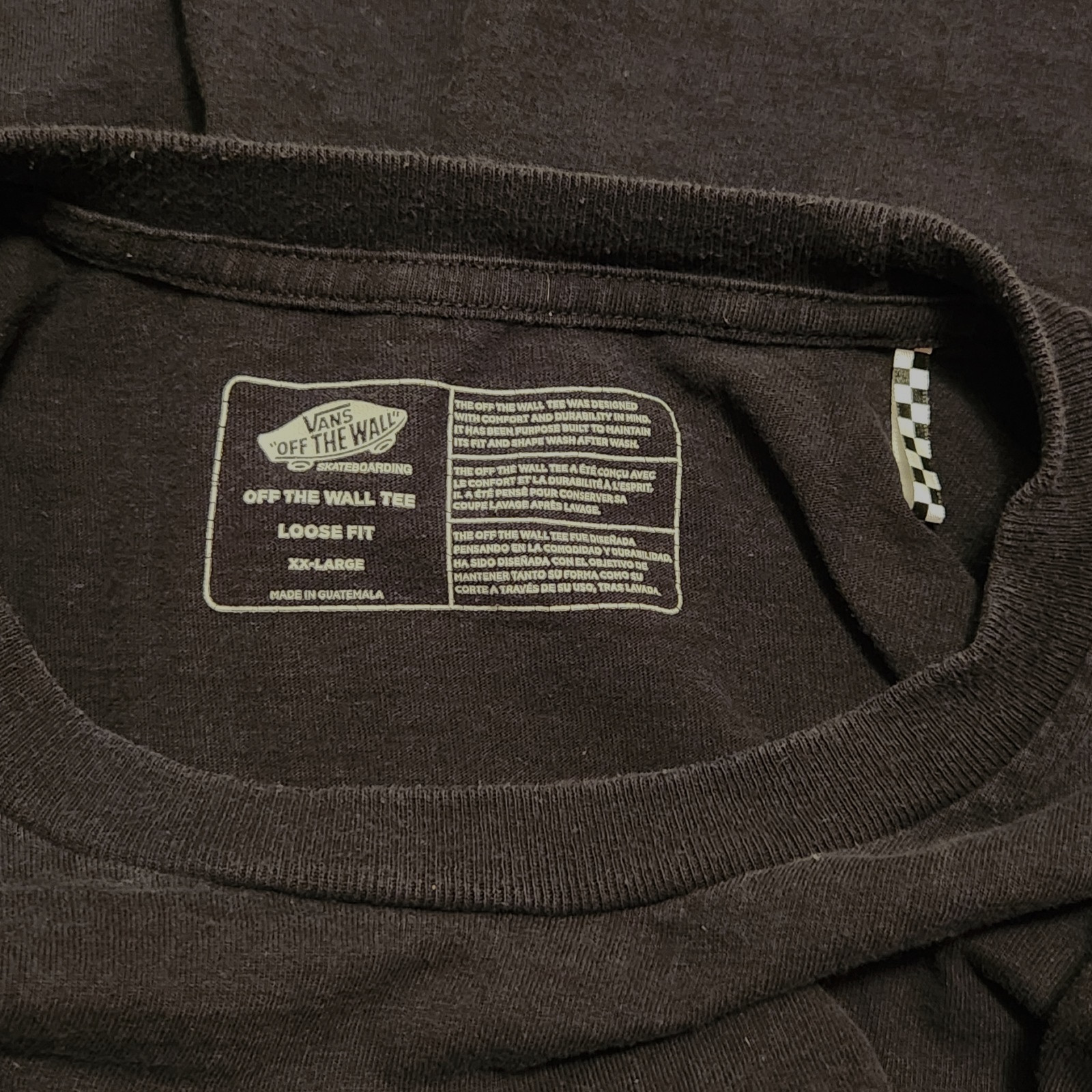 Vans Off The Wall Skateboarding T Shirt XXLarge Black Loose Fit Embroidered Logo gallery
