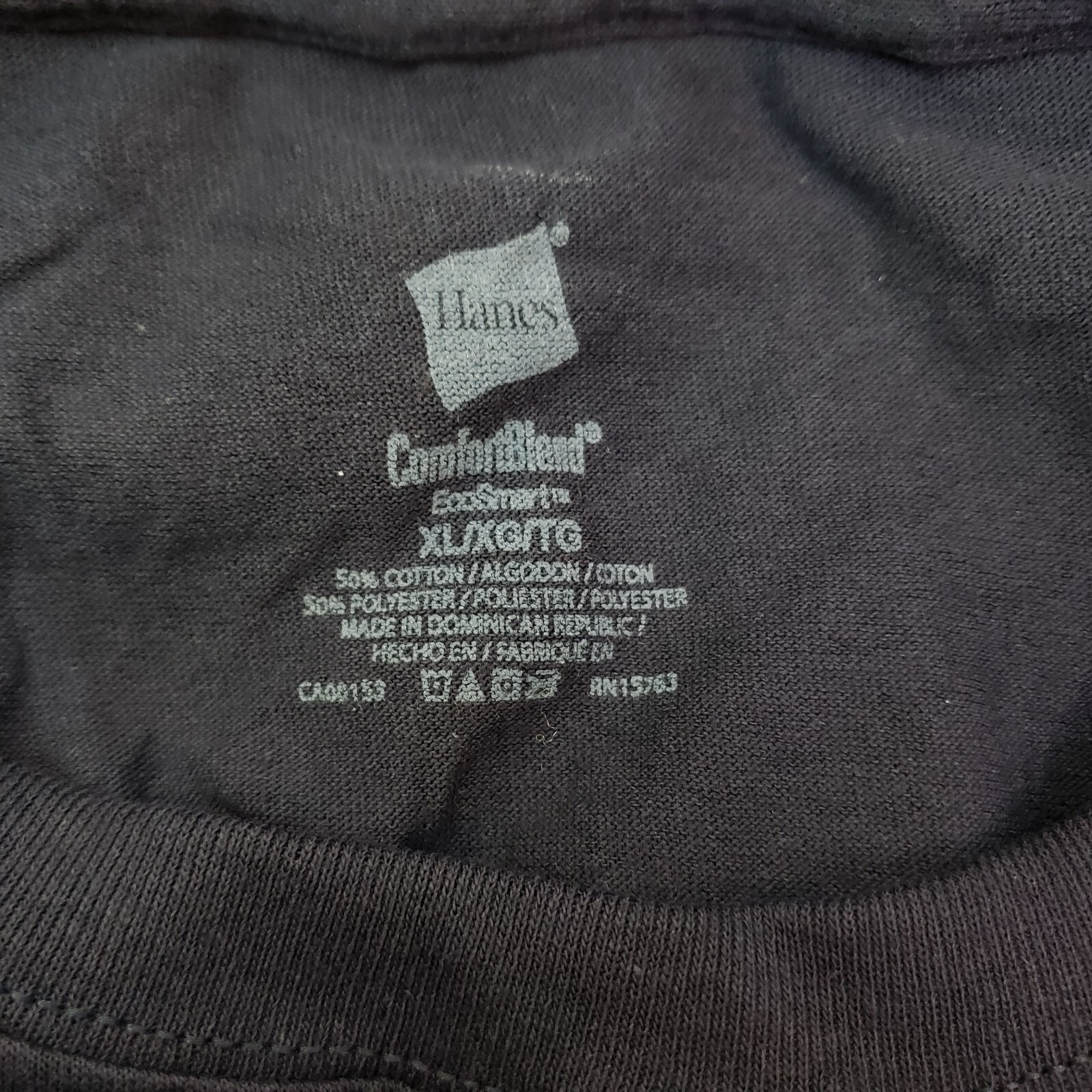 Hanes Mens Size XL Navy Blue Comfort Blend Eco Smart Short Sleeve Crew T Shirt gallery