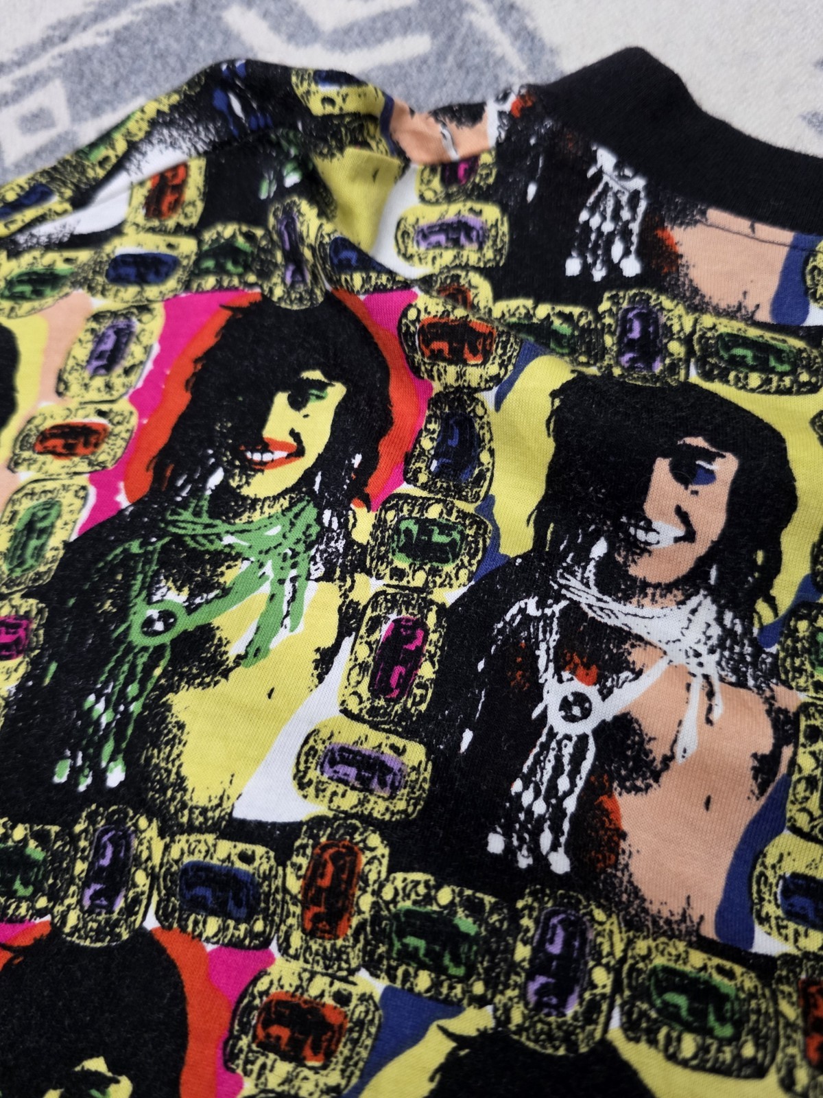 Vintage Michiko Koshino Pop Art Portrait All Over Print Long Sleeve Shirt Mens M gallery