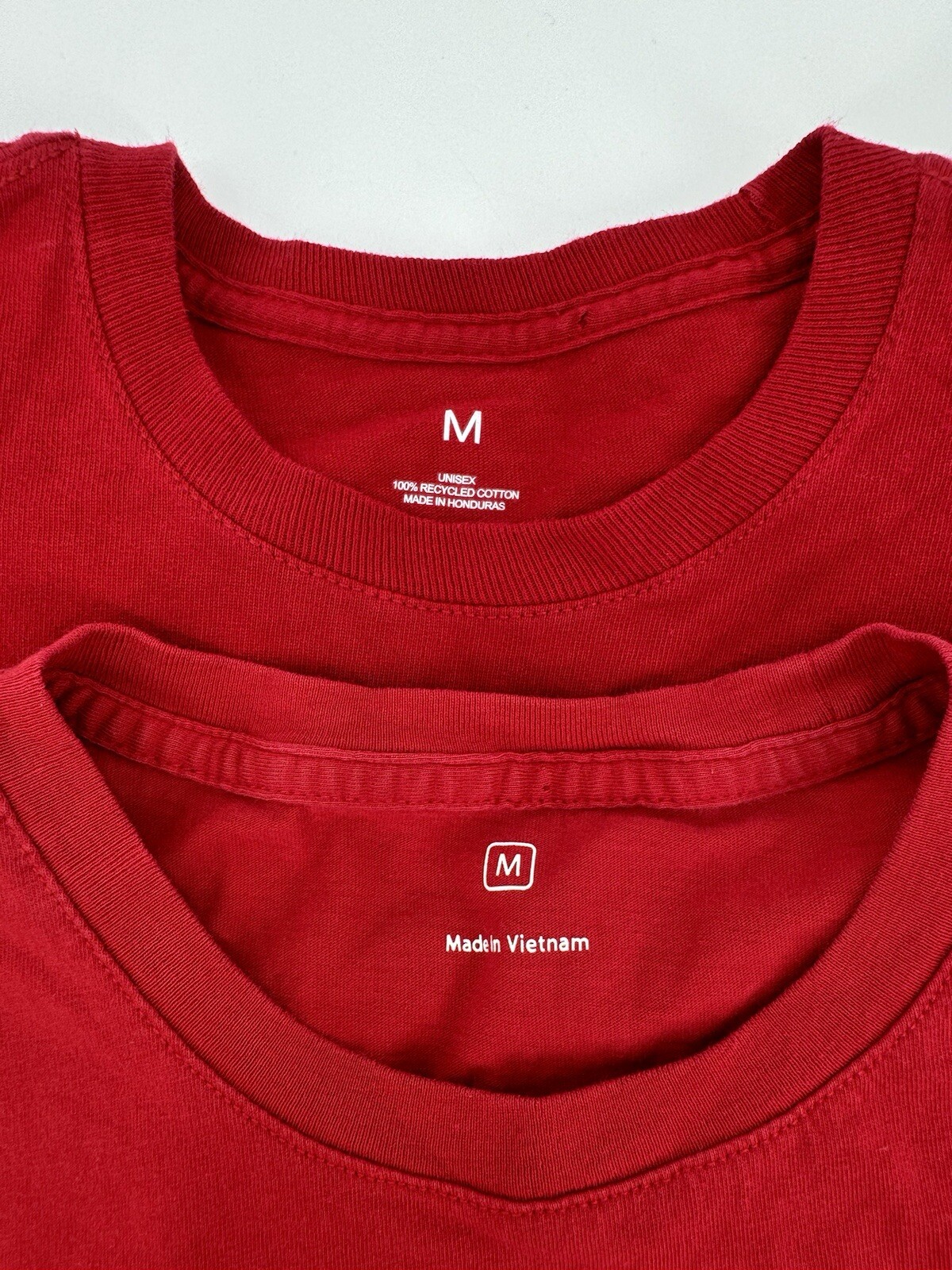 Lot Of 2 Apple Shirt Mens Medium Red Employee Short Sleeve Logo Work Uniform gallery