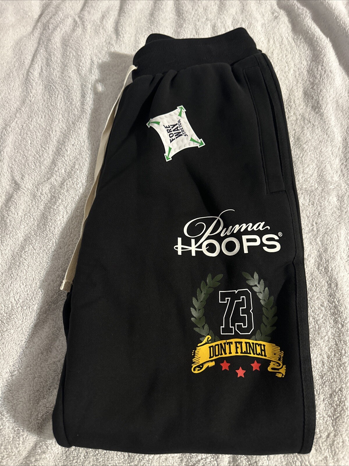 Puma Hoops Franchise Drawstring Sweatpants Mens Black Casual Tops 62202301 SZ S gallery