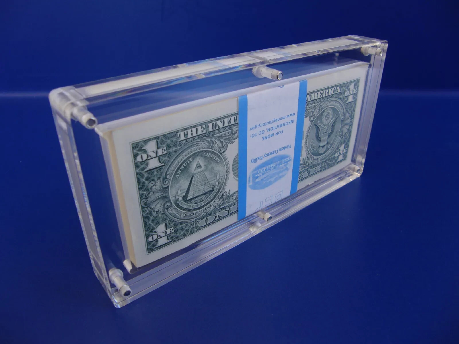 Acrylic Currency Display Holder for 100 Bills Stackable Clear Money Case Stand