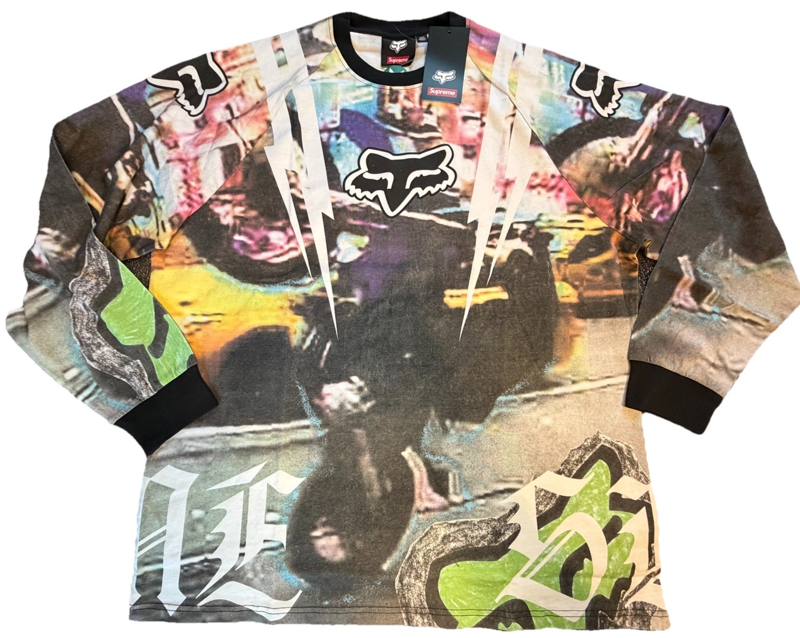 SUPREME’S LATEST DROP 🔥 SUPREME FOX RACING L/S SIZE XL CITY WHEELIE GRAPHIC gallery