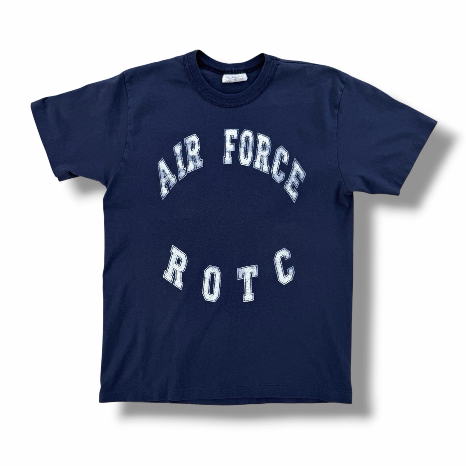 Vintage Air Force ROTC T-Shirt Navy Blue Size Large Single Stitch 90s gallery