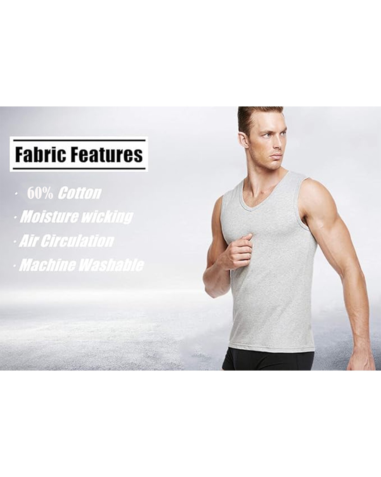 Men's 3 Pack Ribbed Tank Top Shirts Muscle Sleeveless Gym Beach Undershirt NWT gallery