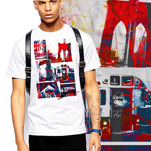 Brooklyn T-shirt BK New York NYC Brooklyn 1993 abstract art brooklyn bridge tee gallery