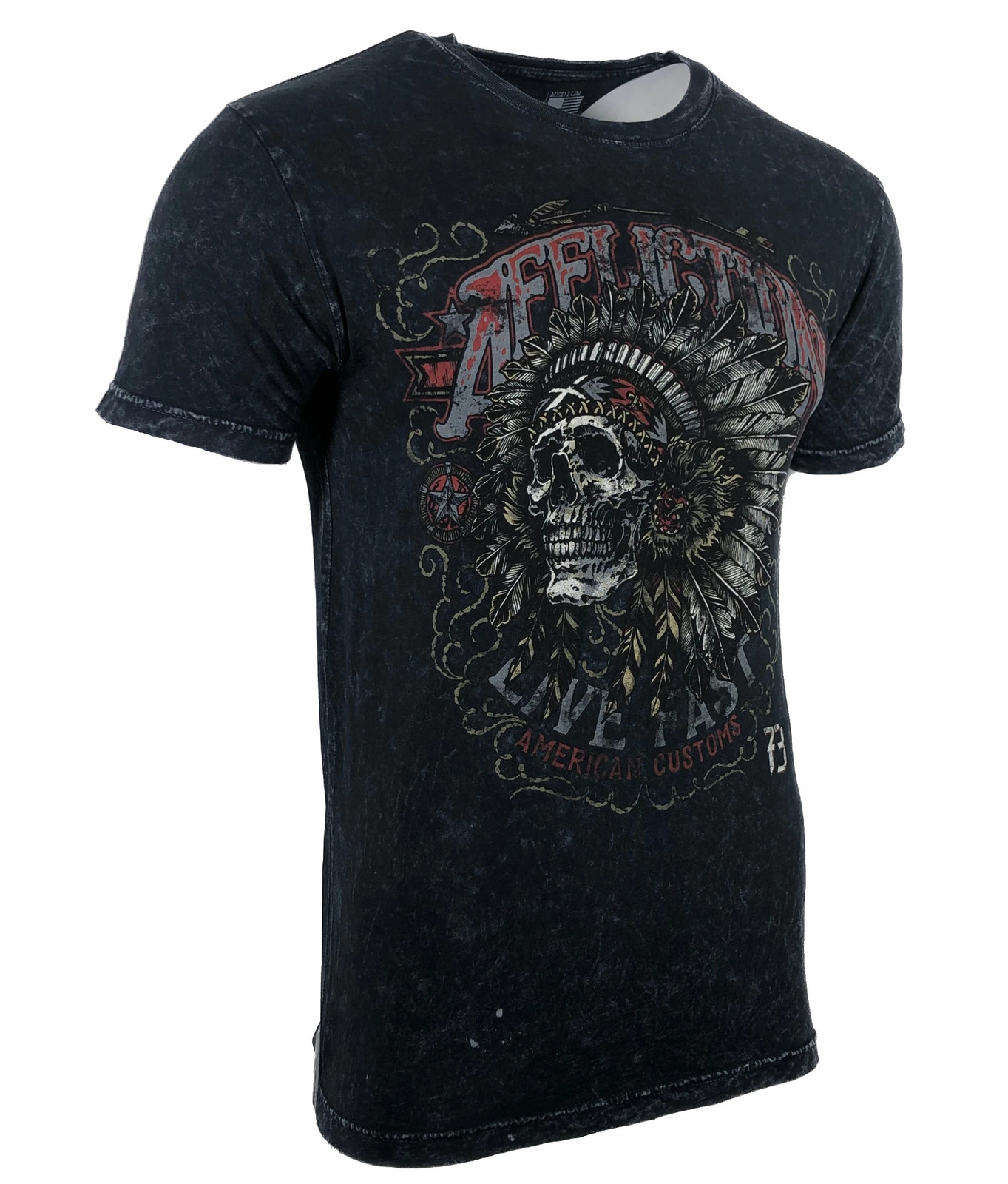 AFFLICTION Men's T-shirt AC IROQUOIS BLACK LAVA Biker Skull Tattoo MMA S-4XL gallery