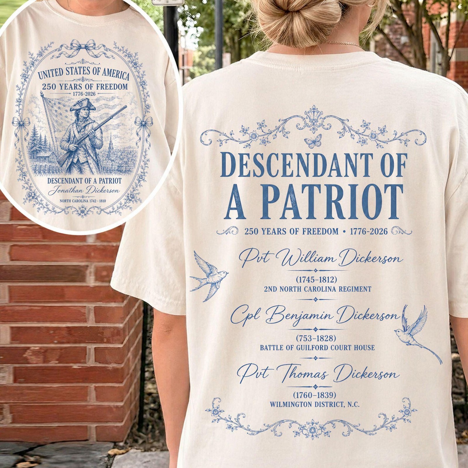 Descendant of a Patriot Shirt Custom Revolutionary War Genealogy Tee gallery