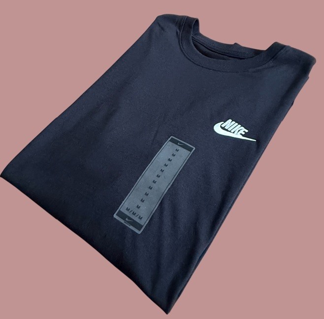 Nike Mens Sportswear Cotton Embroidered T-Shirt Black Sz M Short Sleeves New gallery