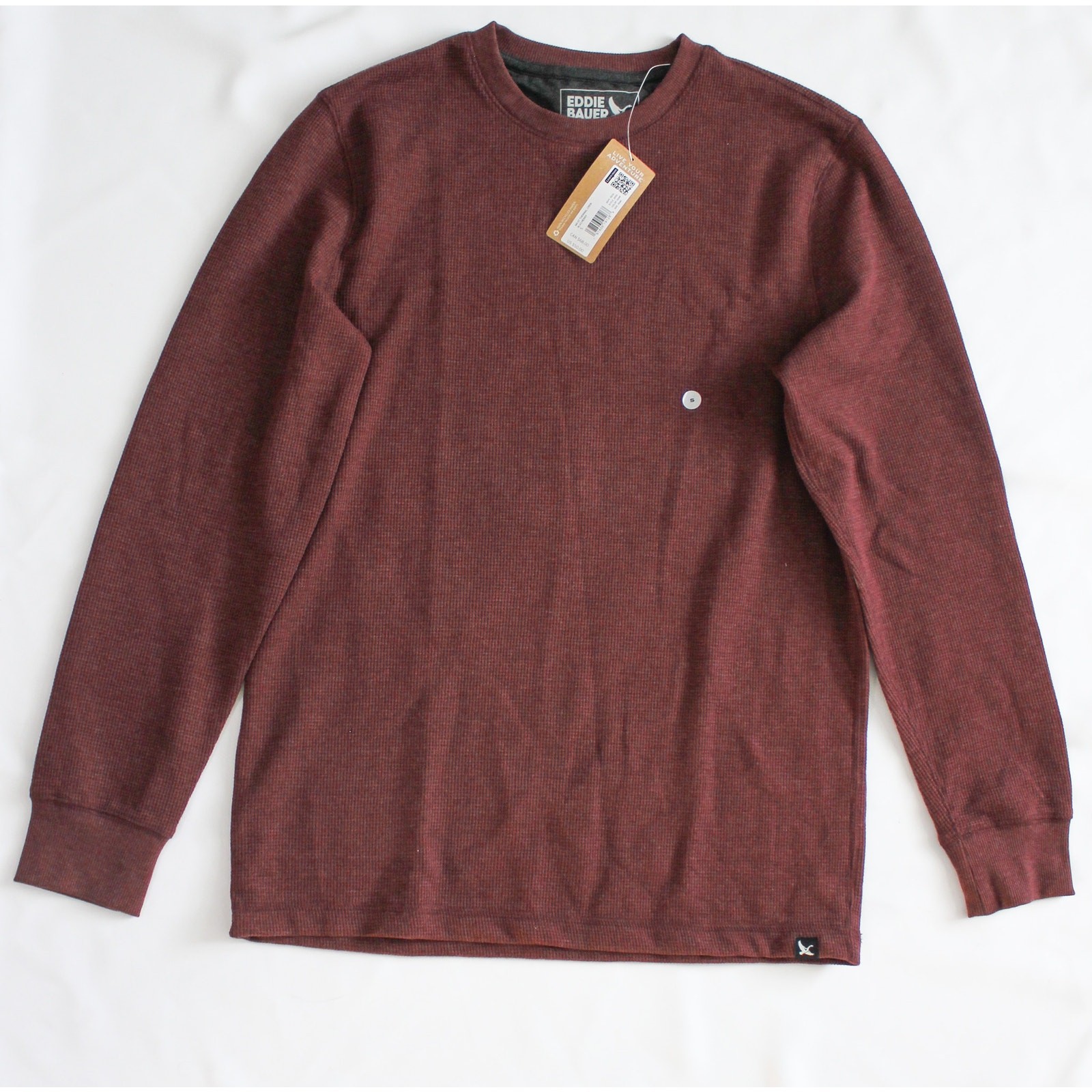 Eddie Bauer Midweight Thermal Crew Shirt Mens Small Cherry Recycled NWT gallery