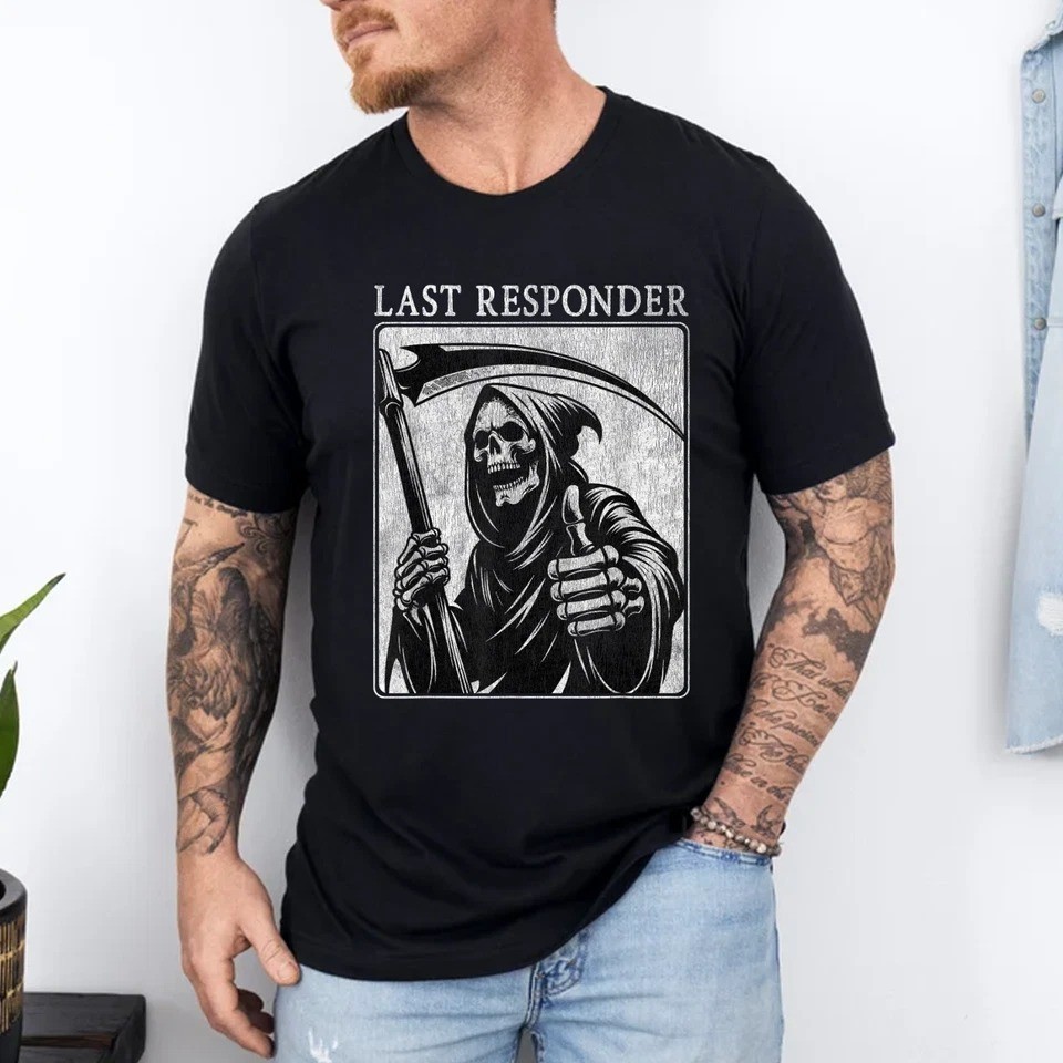Last Responder Grim Reaper Distressed T-Shirt