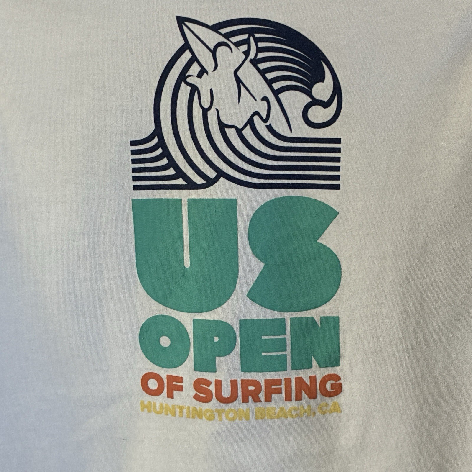 US Open of Surfing Huntington CA Shirt Adult M White Surfer Beach Outdoor Mens gallery