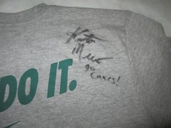 Nike Miami Basketball signed TShirt Men Size M Gray Fantastic 2 side graphic New