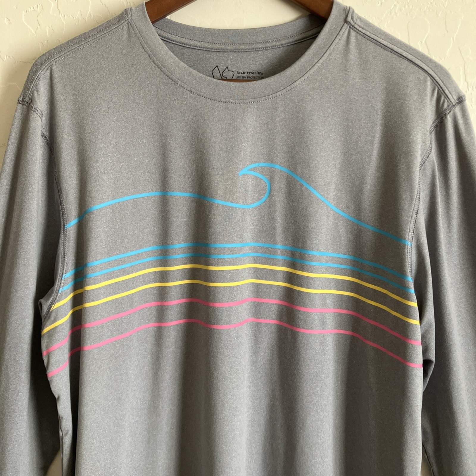 Burnside Mens M Shirt Gray Long Sleeve Sun Protection UPF 30 Beach Surf Outdoor gallery