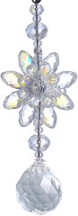 H&D HYALINE & DORA Clear Hanging Crystal Ball Prisms Flower Fengshui Ornament Su