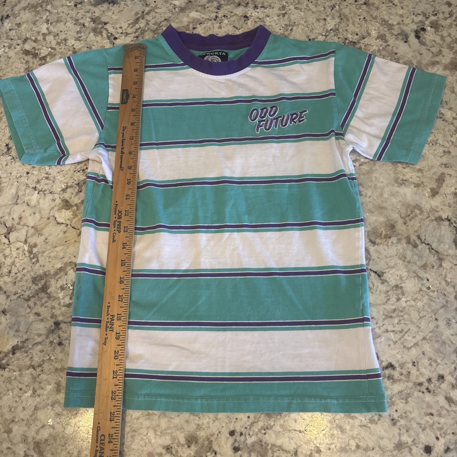 Odd Future OFWGKTA Teal Green Purple Striped T-Shirt OFWG Skate Mens Small gallery