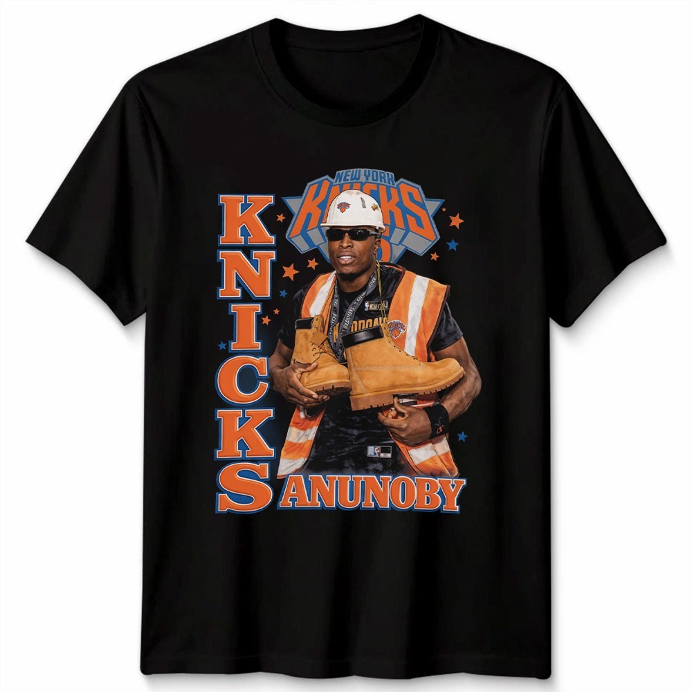 OG Anunoby T-Shirt Funny NY Basketball Meme Construction Boot Graphic Men Tee gallery