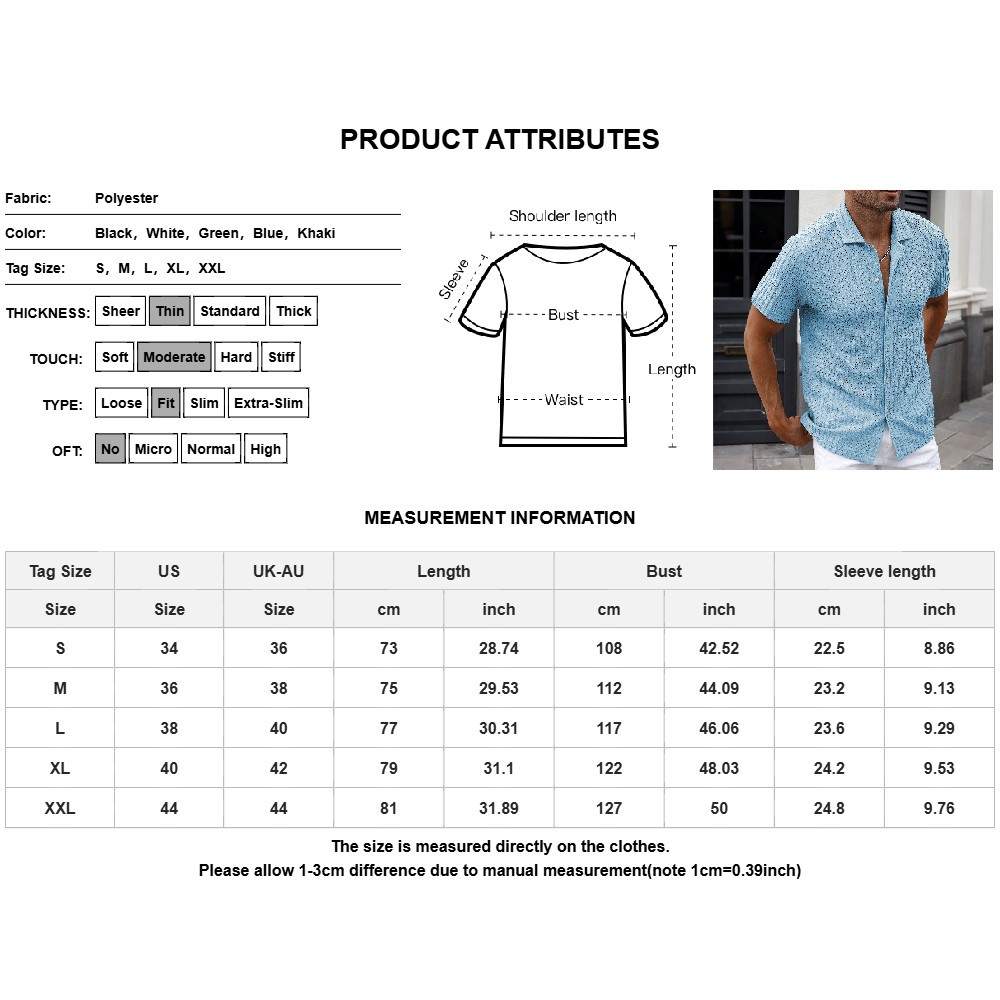 Mens Solid Turn Down Collar Short Sleeve Shirts Tops Summer Beach Holiday Blouse gallery