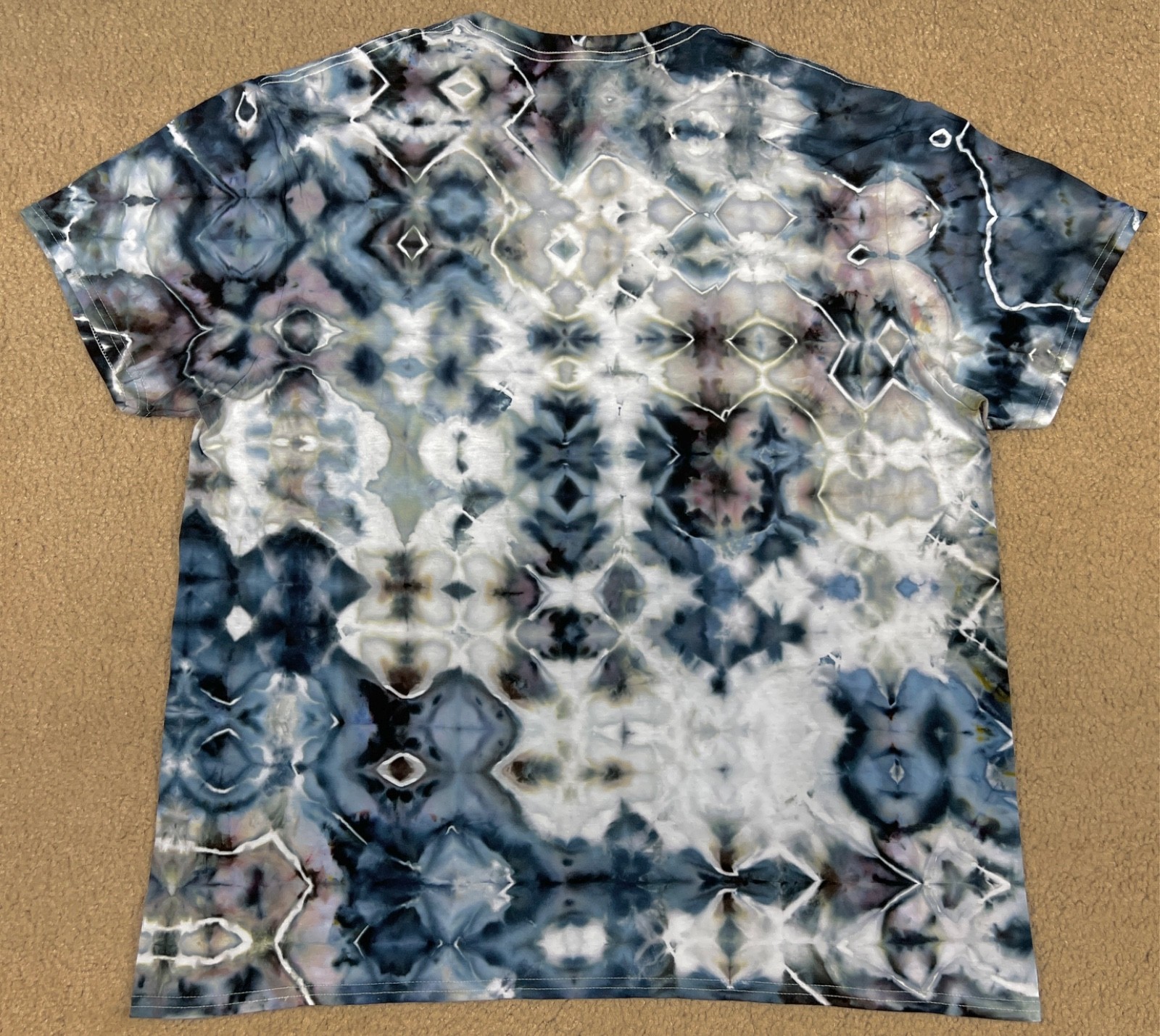Handmade Ice Tie Dye T-Shirt 2XL Mens Womens Soft Cotton Black Grey Glitch gallery