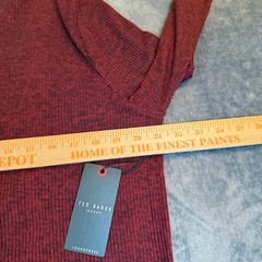 Ted Baker London Shirt Ribbed Long Sleeve Crewneck Top Burgundy Mens Medium NWT
