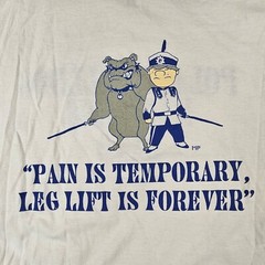 Jerzees Pain Is Temporary Leg Lift Is Forever Poland Bulldog Band T-Shirt Size L