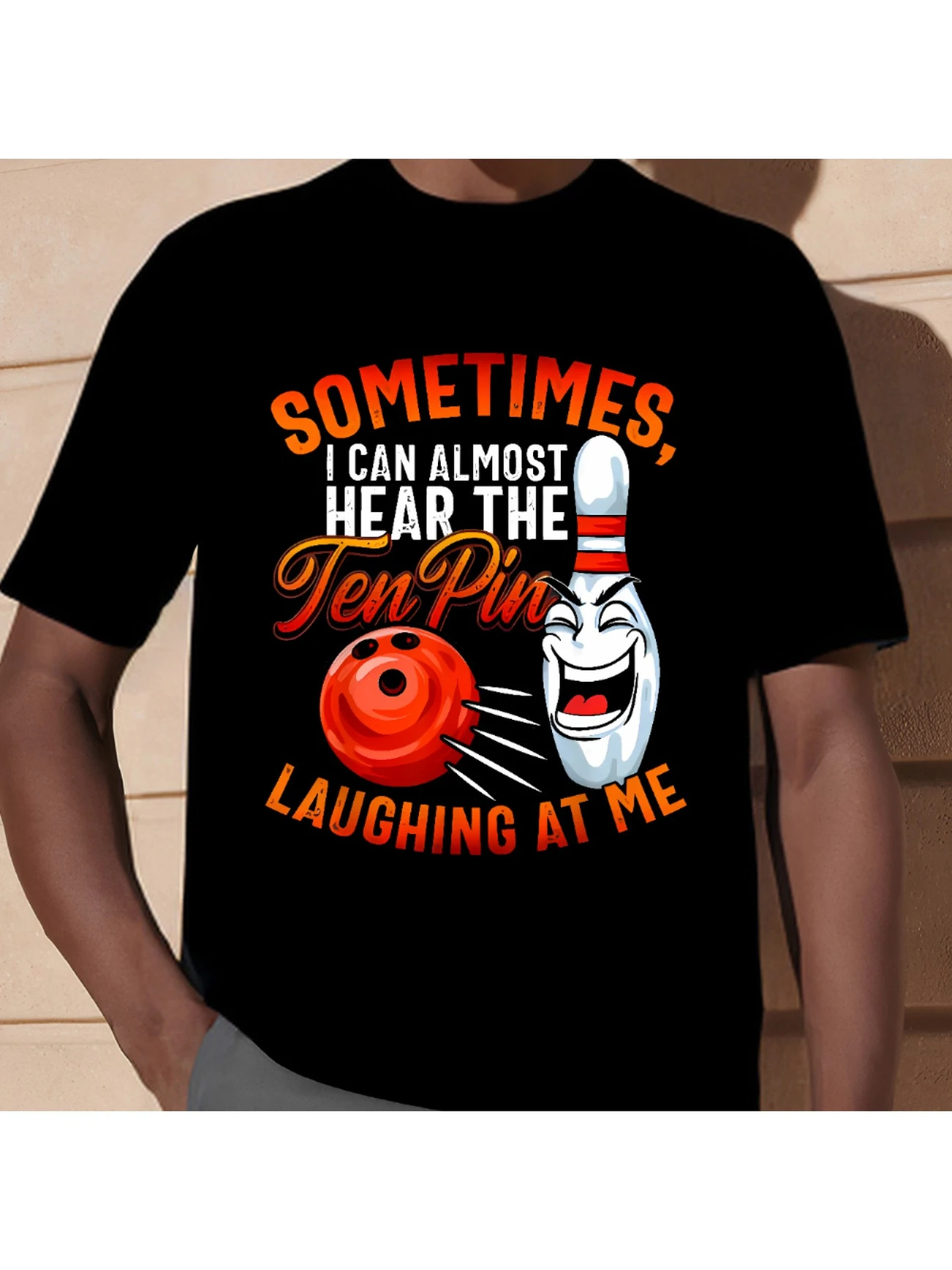 Casual Cotton Blend 1pc Tenpin Bowling Humor T-Shirt
