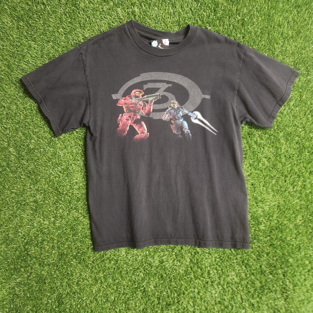 Vintage 2007 Halo 3 Xbox microsoft Game Promo Shirt Red vs Blue Video Game Tee