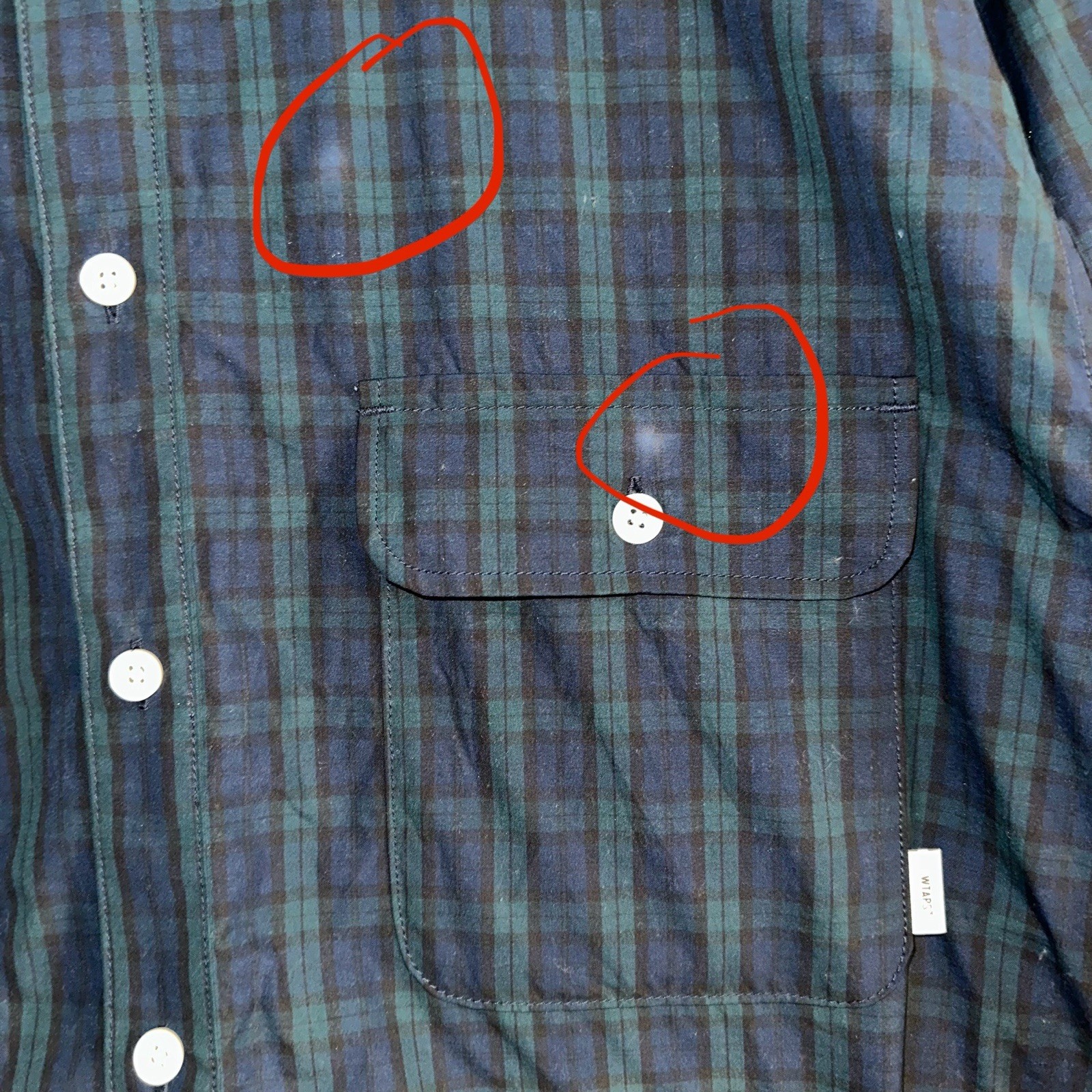WTAPS Broadcloth Black Watch Check Shirt In Green Men’s (3) Large gallery