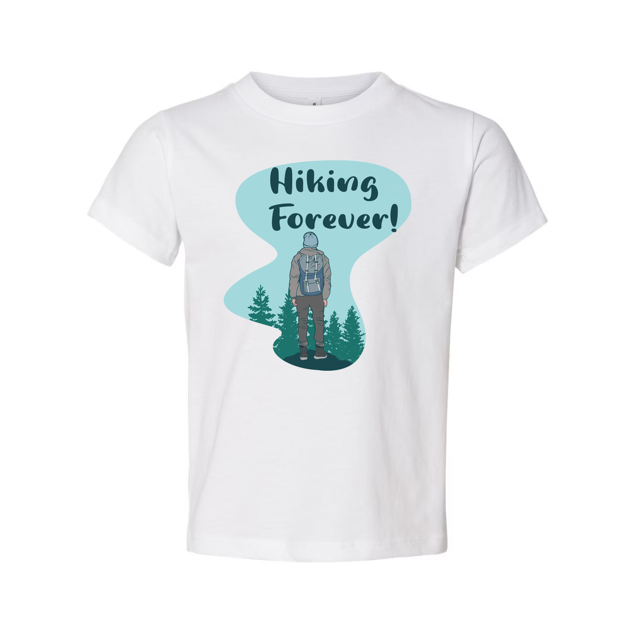 Unisex Hiking Forever Graphic T Shirt With Backpacker And Forest Scene Artwork F gallery
