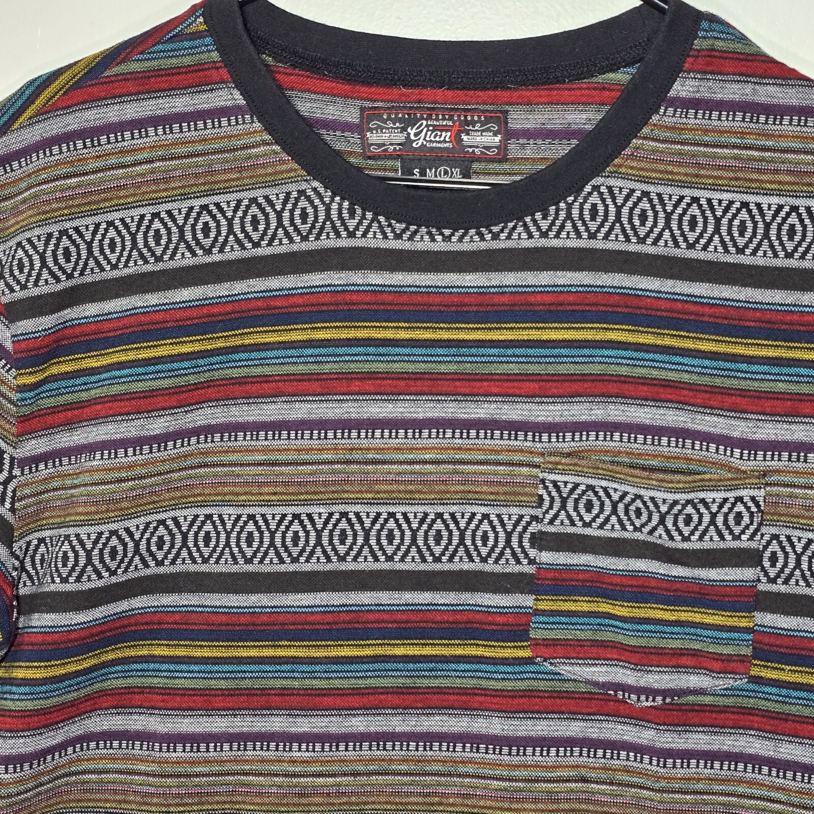 Beautiful Giant Multi color stripes Large retro