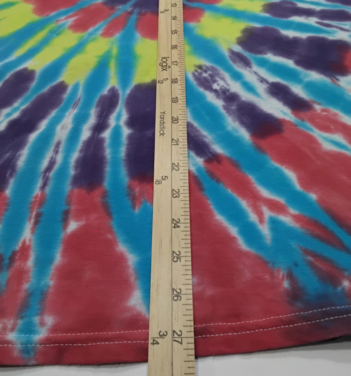 New Tie Dye Men's T-Shirt Red Yellow Adult Large Multicolor Summer Spiral gallery