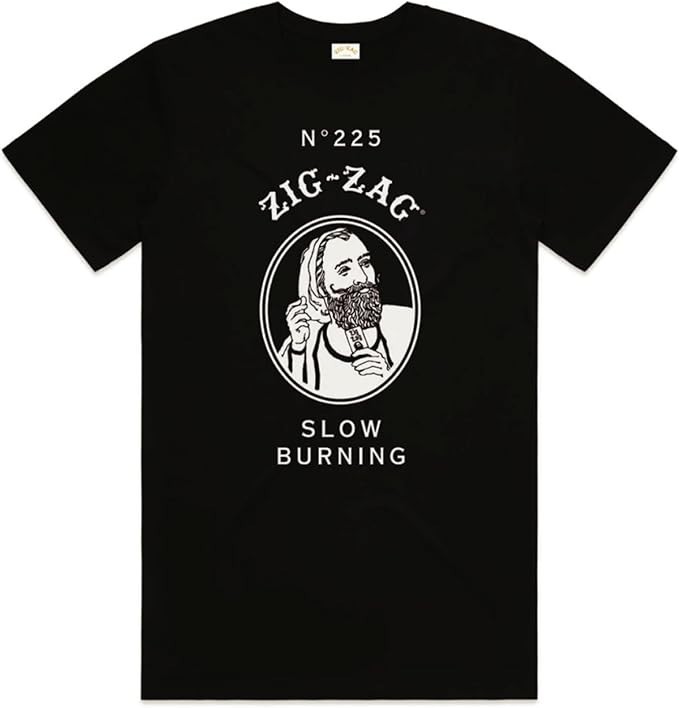 Zig-Zag Vintage Classic T-Shirt – Soft Cotton Blend Crew Neck Tee Black or White