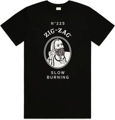 Zig-Zag Vintage Classic T-Shirt – Soft Cotton Blend Crew Neck Tee Black or White