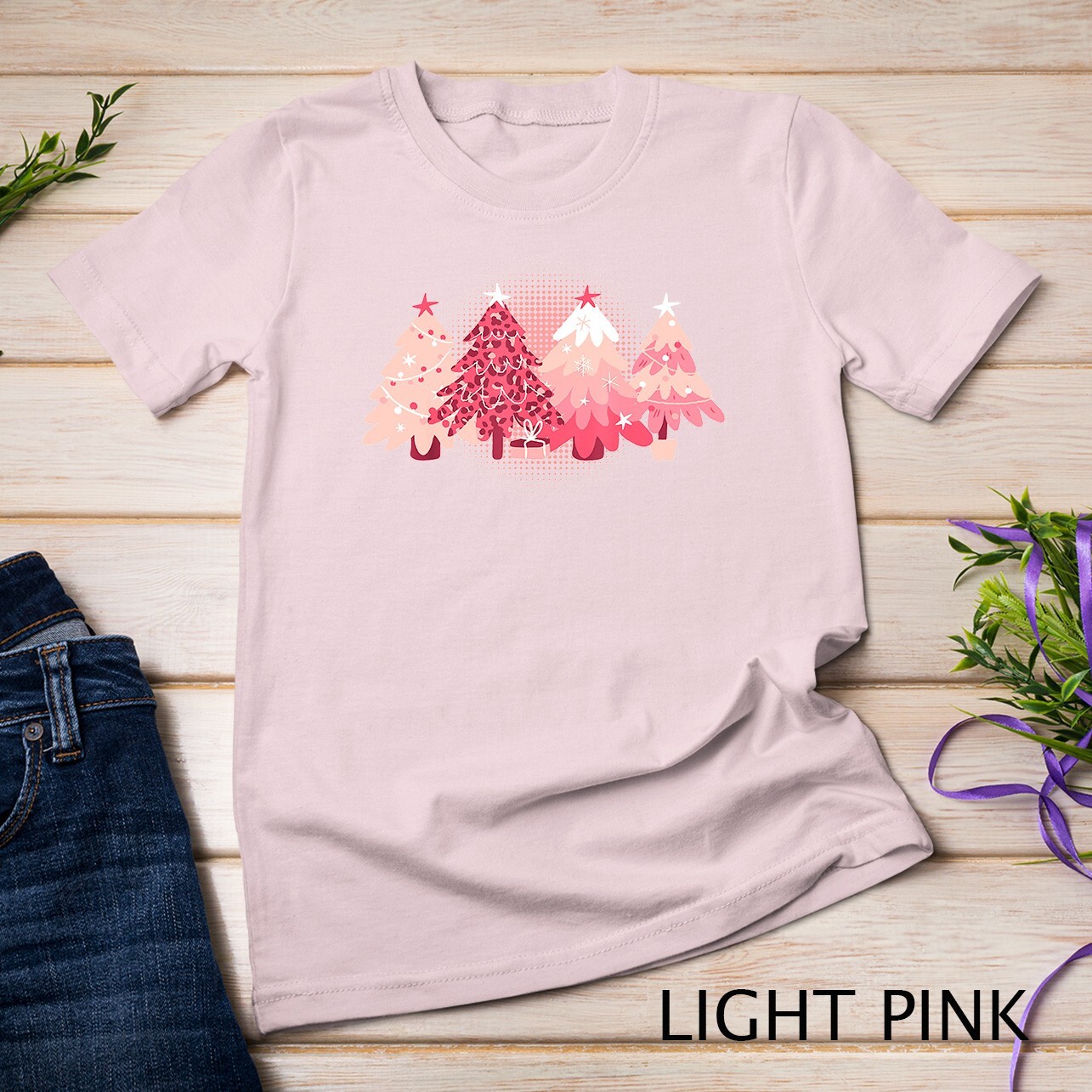 Pink Christmas Trees T-Shirt Unisex T-shirt gallery