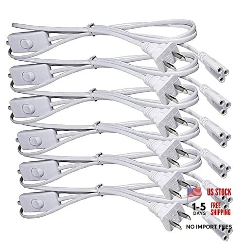 T5 T8 LED Tube Power Extension Cable with On/Off Switch,LED T5/T8 Light Tube 6