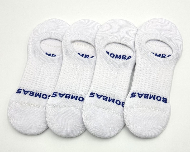 4 Pairs Women’s All Sport Cushioned No Show Socks Size Med 8-10.5 White BOMBAS