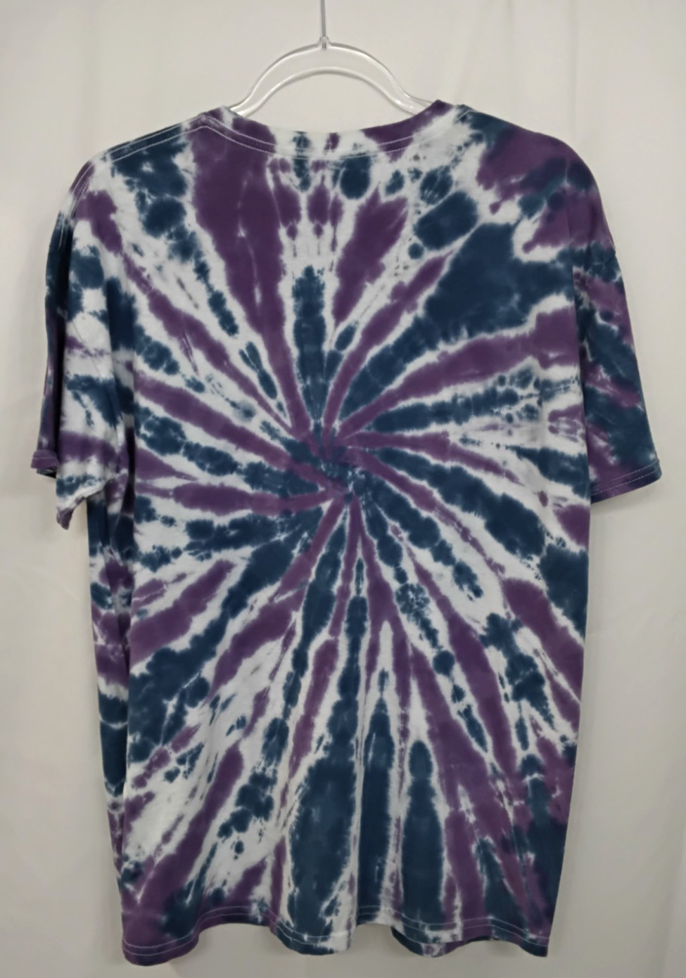 New Tie Dye Men's T-Shirt Purple Blue Adult Large Multicolor Summer Spiral gallery