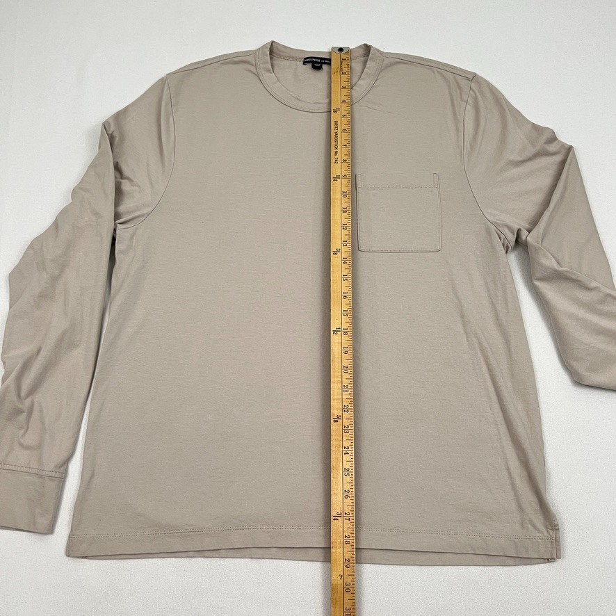 James Perse Men XL (4) Beige Long Sleeve Pocket Cotton Crew Casual Made in Japan gallery