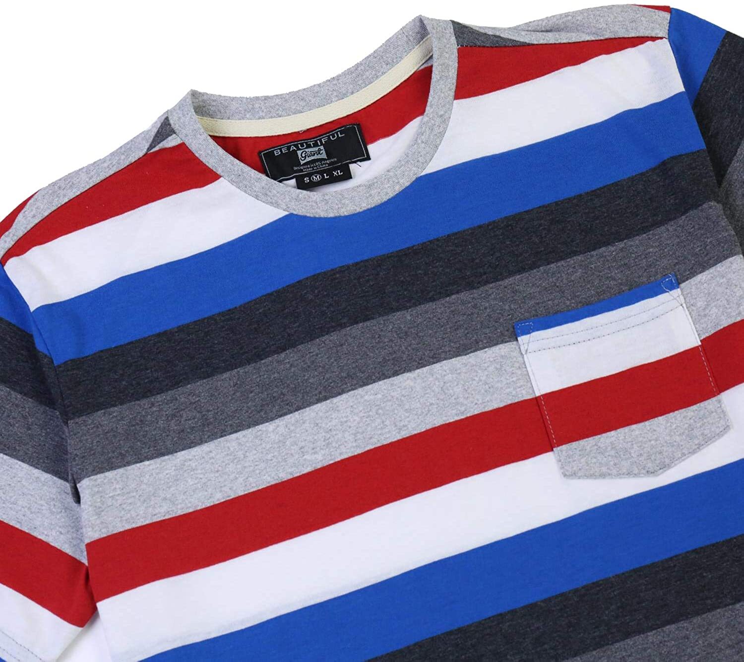 NWT ‘Beautiful Giant’ Men’s Short Sleeve T-Shirt Comfort Soft Striped (Size M)