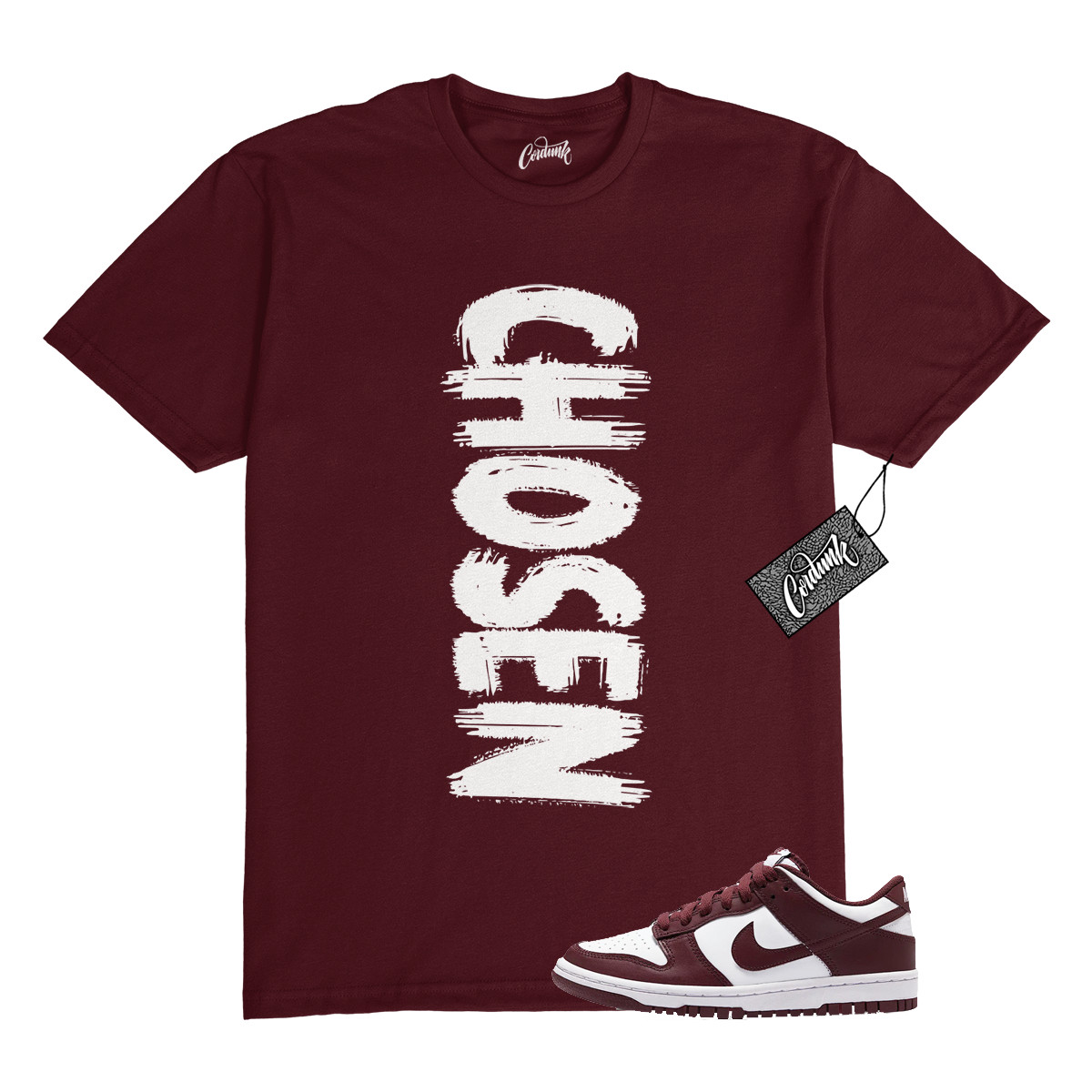 Dunk Team Red White Low Maroon Burgundy T Shirt Match CHOSEN gallery