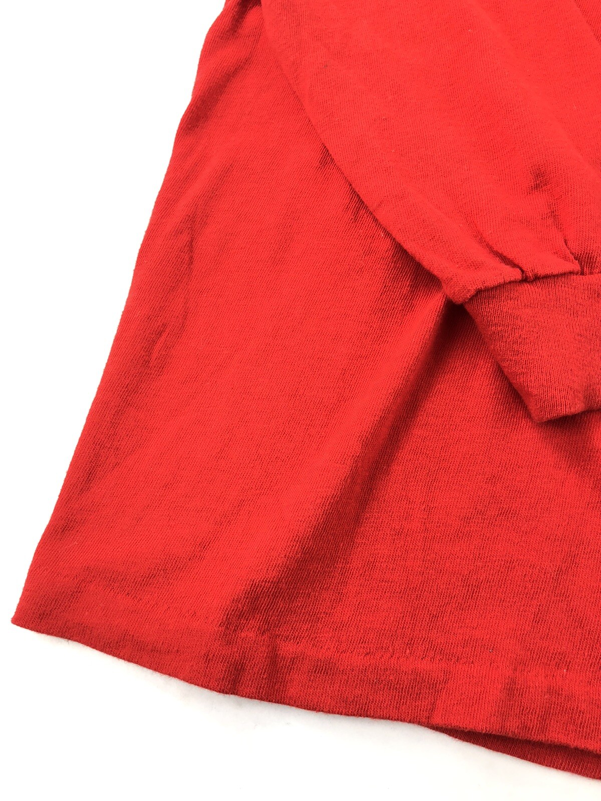 VTG 80s Hi Cru Stedman Deadstock Blank Soft Thin Long Sleeve Red Pocket T-Shirt gallery